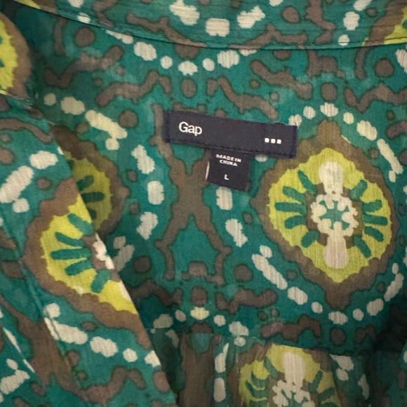 GAP Teal and Olive Patterned Dress - Picture 3 of 4